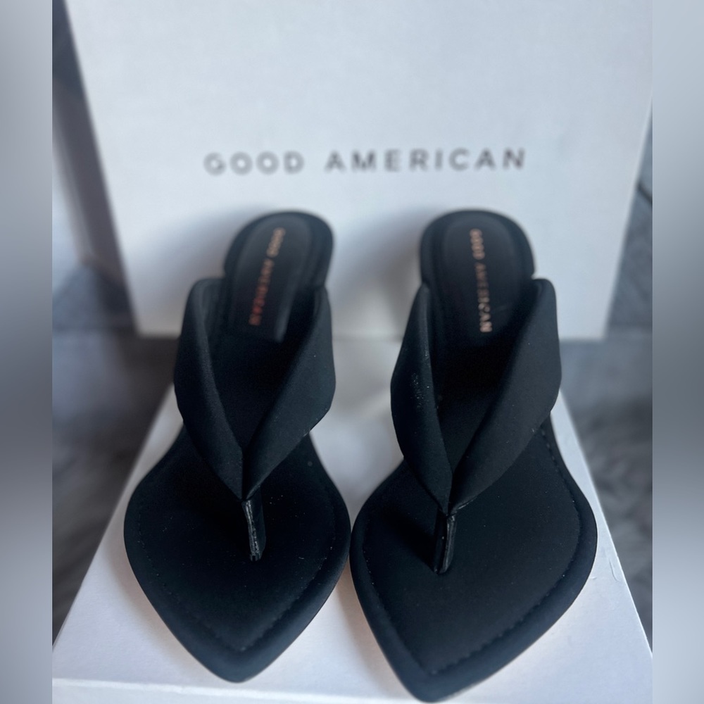 GOOD AMERICAN NEW CINDER F*CKING -RELLA  THONG WEDGE - Picture 10 of 16